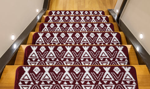 Maroon Staircase Step Treads (Set of 13)