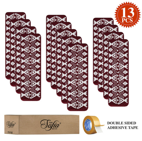 Maroon Staircase Step Treads (Set of 13)