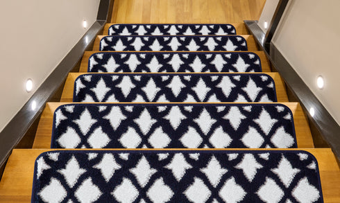 Blue Diamonds Carpet Stair Covers (Pack of 13)