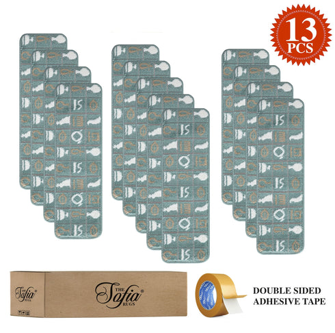 Teal Modern Carpet Stair Treads (Pack of 13)