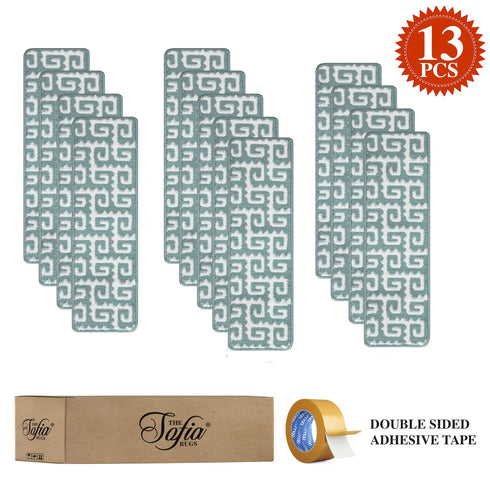 Teal Jungle Carpet Stair Covers (Pack of 13)