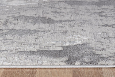 5' x 7 ' Water Aura Gray Modern Wavy Low Pile Area Rug