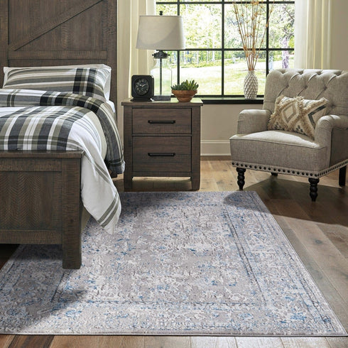 4' x 6' Anatolia's Tomb Blue & Gray Oriental Area Rug