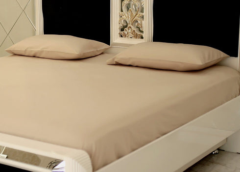 Signature 100% Cotton Sheets - 4 Piece - Sheet & Pillowcase Sets - Beige Bed Sheets - Full Size Cotton Sheets - Hotel Luxury - Organic Cotton Sheets - Cooling Sheets - Full Size Bed Sheets