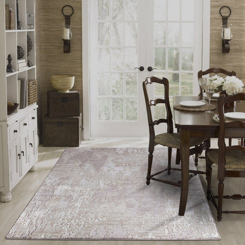 Water Aura Cream Beige Modern Wavy Area Rug