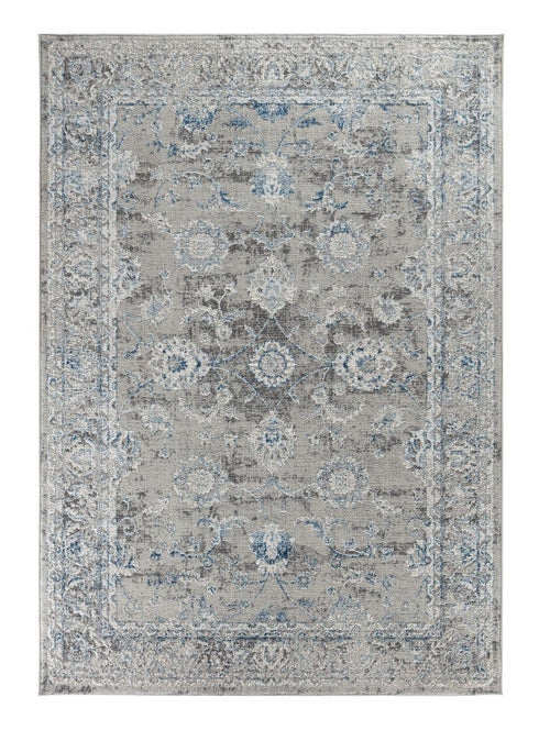 Light Grey & Blue Farmhouse Area Rug