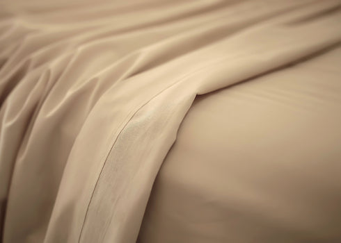 Signature 100% Cotton Sheets - 4 Piece - Sheet & Pillowcase Sets - Beige Sheets Queen Set - Hotel Luxury - Organic Cotton Sheets - Cooling Sheets - Extra Soft - Queen Bed Set -Deep Pocket Queen Sheets