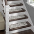 Primrose - Machine Washable - Grey/White Stair Treads with Rubber Backing