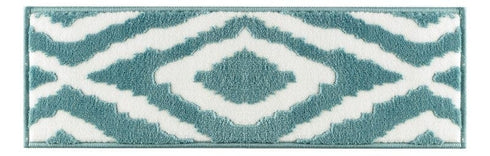 Meadow - Blue Turkish Premium Quality Stair Rugs Geometric Indoor Stair Treads Machine Washable
