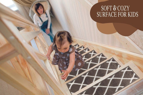 Willow - Low Pile Brown Stair Treads Carpet