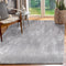4' x 6' Water Aura Gray Modern Wavy Low Pile Area Rug