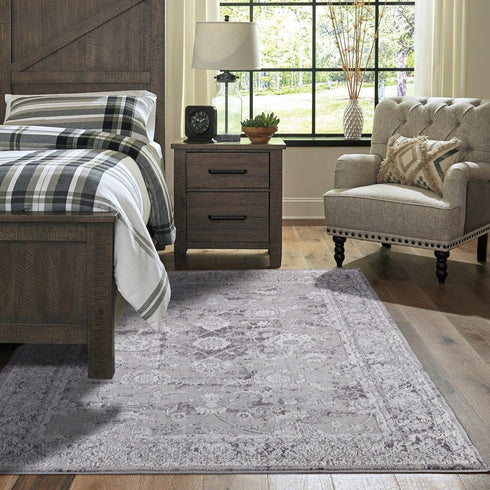 8' x 10' Light Gray Farmhouse Area Rug