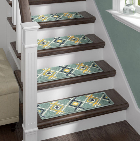 Teal Aura - Deep Pile Carpet Stair Treads