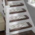 Meadow - Low Pile Geometric Grey Stair Treads (Set of 13)