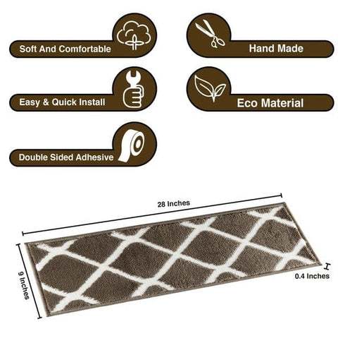 Willow - Low Pile Brown Stair Treads Carpet