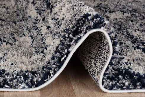 Diamond Shag Black Deep Pile Area Rug