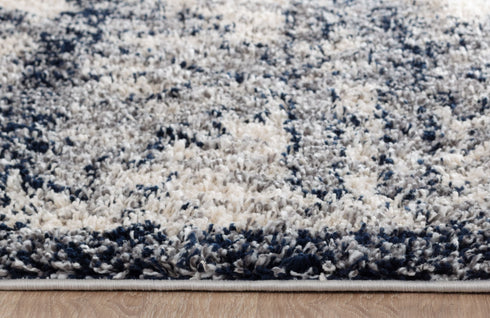 Diamond Shag Black Deep Pile Area Rug