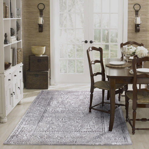 4' x 6' Anatolia's Tomb Gray Low Pile Distressed Area Rug