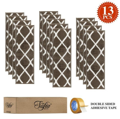 Willow - Low Pile Brown Stair Treads Carpet