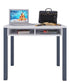 Sofia Home Goods, Computer Desk 35 inch with 2 Drawers, Home Office Writing Study Desk, Natural Wood Desk, Gray and White, Modern Simple Style Laptop Table