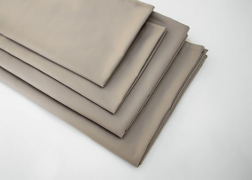 Signature 100% Cotton Sheets - 4 Piece - Sheet & Pillowcase Sets - Grey Sheets Queen Set - Hotel Luxury - Organic Cotton Sheets - Cooling Sheets - Extra Soft - Queen Bed Set - Deep Pocket Queen Sheets