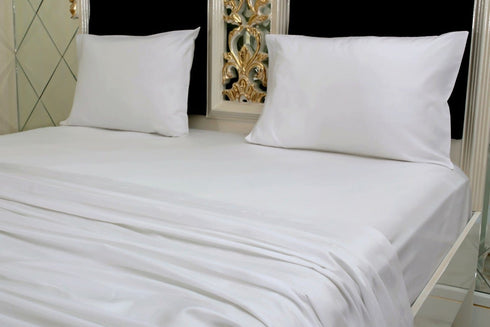 Signature 100% Cotton Sheets - 4 Piece - Sheet & Pillowcase Sets - White Sheets - Twin Bed Sheets - Hotel Luxury - Organic Cotton Sheets - Cooling Sheets - Extra Soft - White Twin Sheets