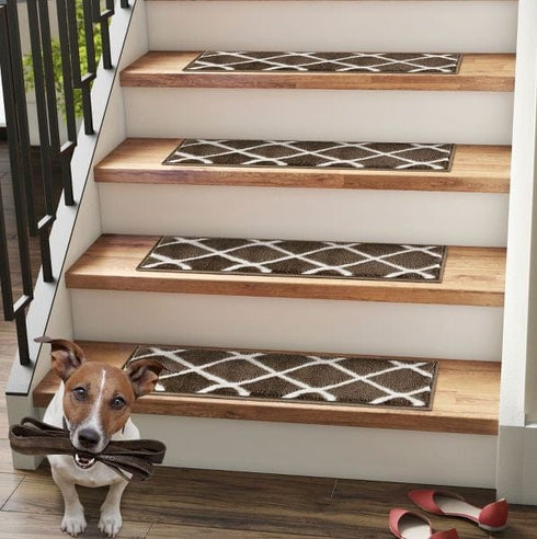 Willow - Low Pile Brown Stair Treads Carpet