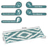 Meadow - Blue Turkish Premium Quality Stair Rugs Geometric Indoor Stair Treads Machine Washable