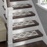 Gray/White Willow Premium Quality Turkish Carpet Stair Treads - Machine Washable Non Slip Stair Treads with TPR Backing
